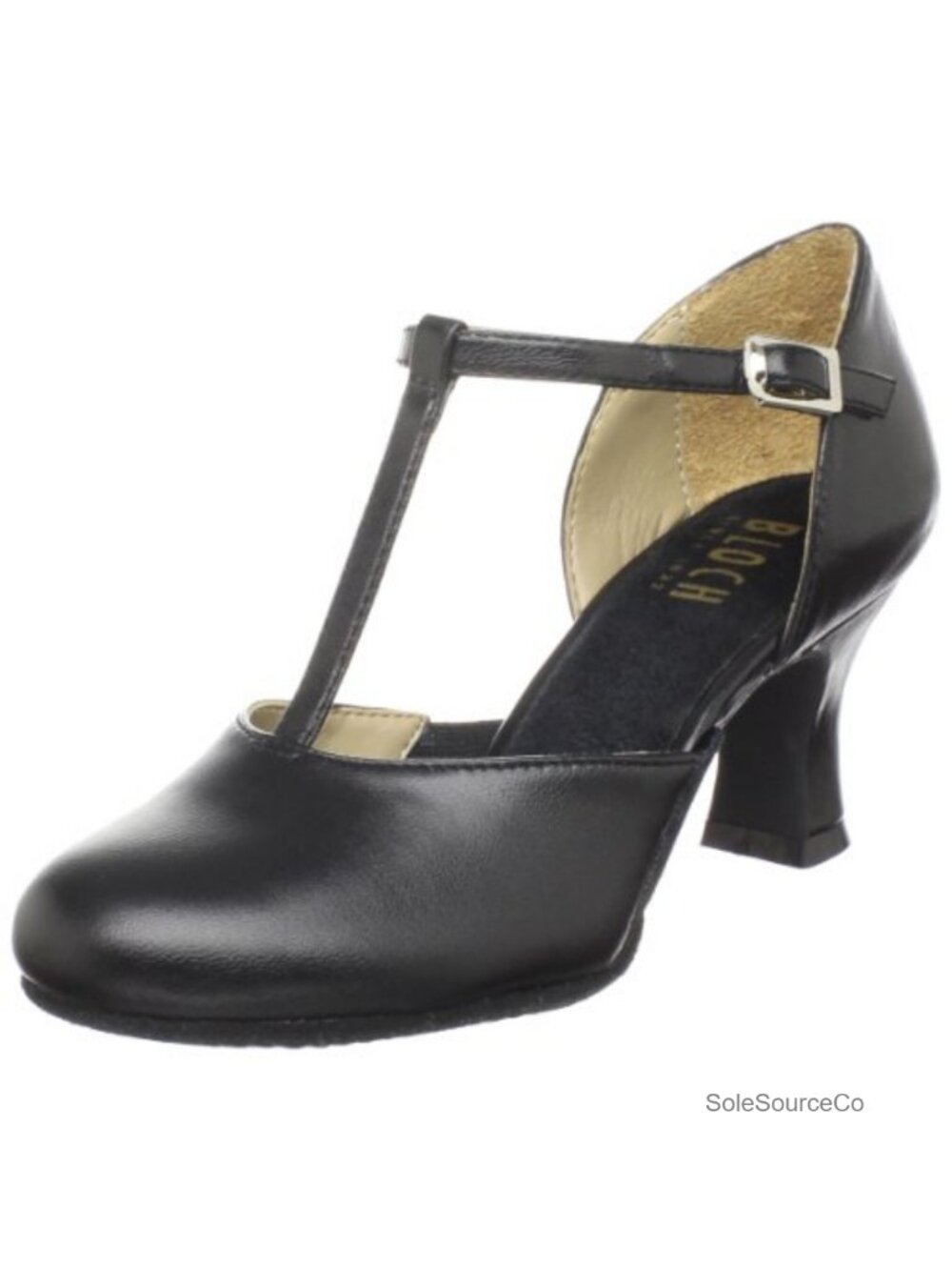 Women's Leather Character Dance Shoes with T-Strap and 2.5" Heel
